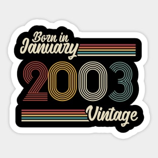 Vintage Born in January 2003 Sticker